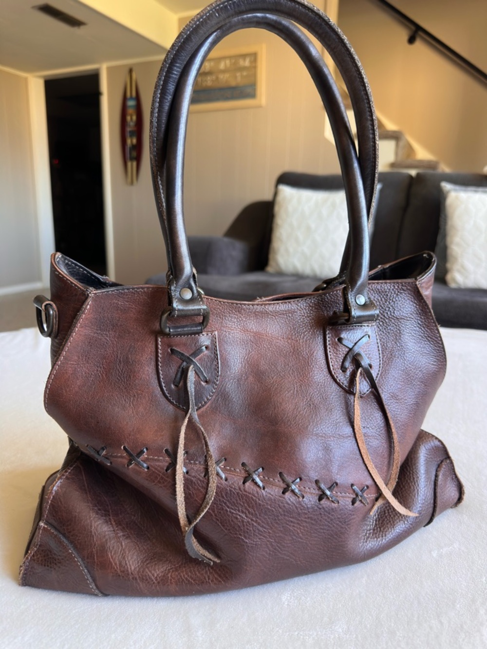 BED|STU Bruna Leather Tote - Teak Rustic Brown - Picture 3 of 11